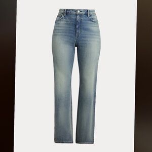 Lauren Ralph Lauren High Rise straight Wide Leg Jeans 16W ODIN Wash